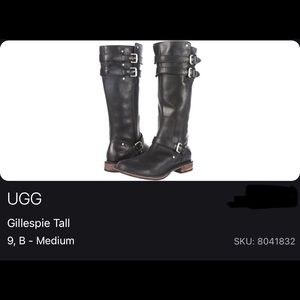 UGG Gillespie tall size 9 black leather